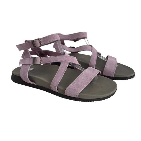 Chaco Sz 10 Rose Gladiator Sandals Leather Double Buckle Lavender Purple Comfy - Picture 1 of 8